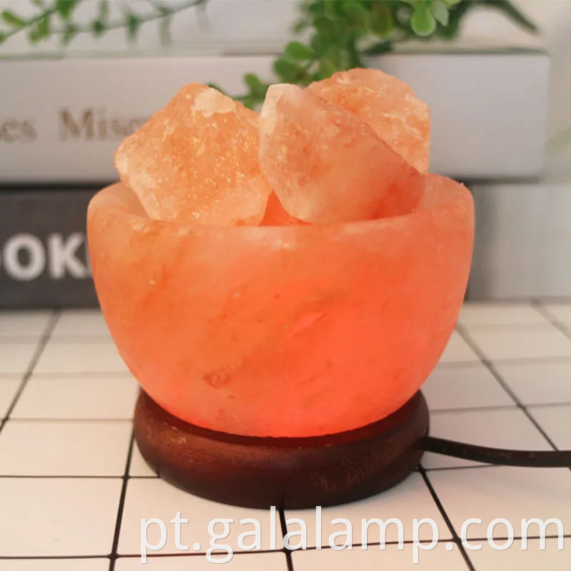 Lâmpada de sal do Himalaia por atacado com luzes LED para decoração caseira